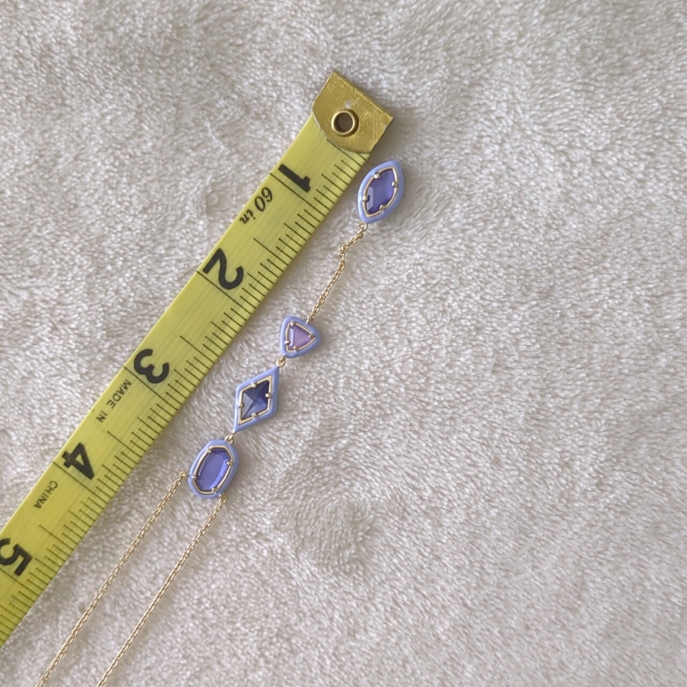 Kendra Scott Greta Gold Y Necklace Lavender Mix New Purple Nwt - Picture 10 of 12